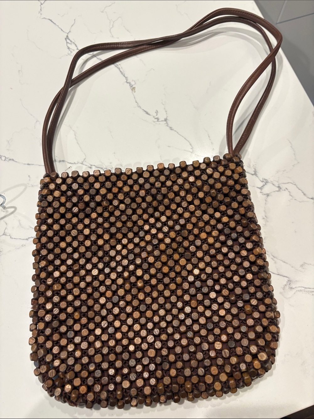 The Sak Brown Beaded Crossbody Bag
